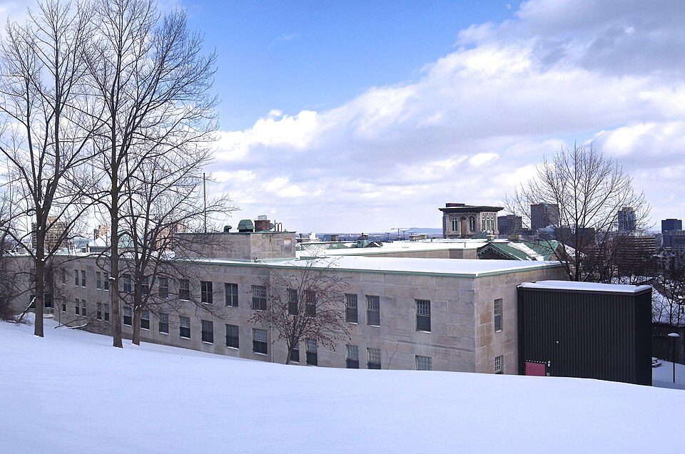 The stone Allan Memorial Institute building on a hillside in Montreal.